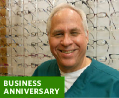 Eyecare business anniversary Dr. Bruce DeBeer