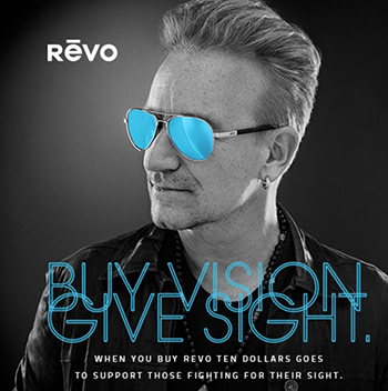 Bono in charity effort with sunglasses manufacturer Revo