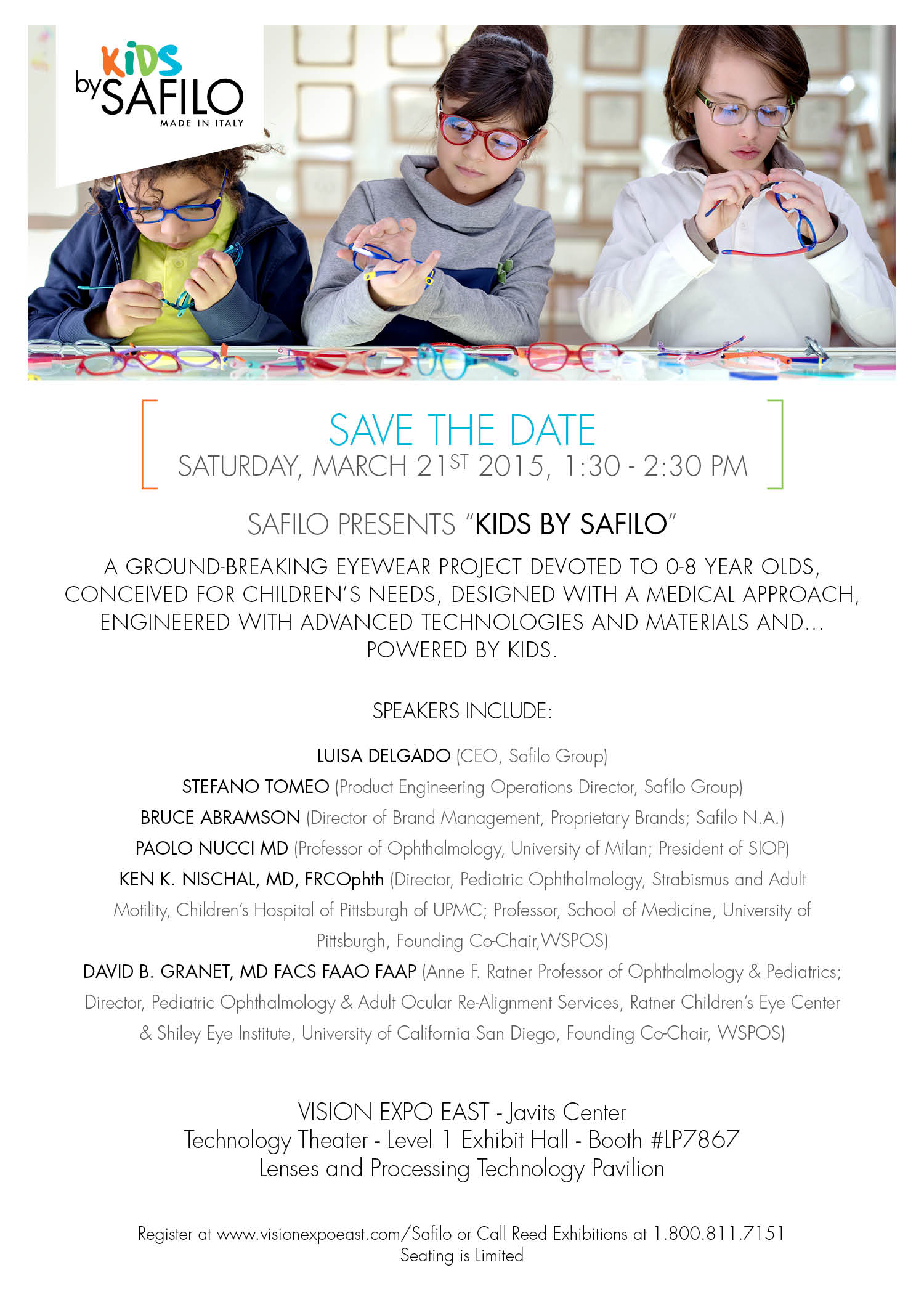 “Kids by Safilo” Program Coming to Vision Expo East