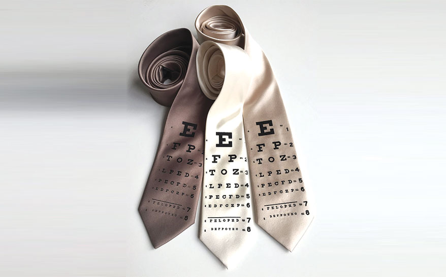 Eye Chart silk tie