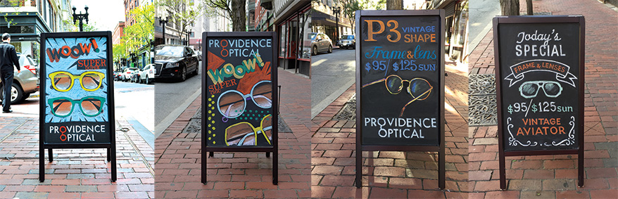 Sandwich boards from Providence Optical