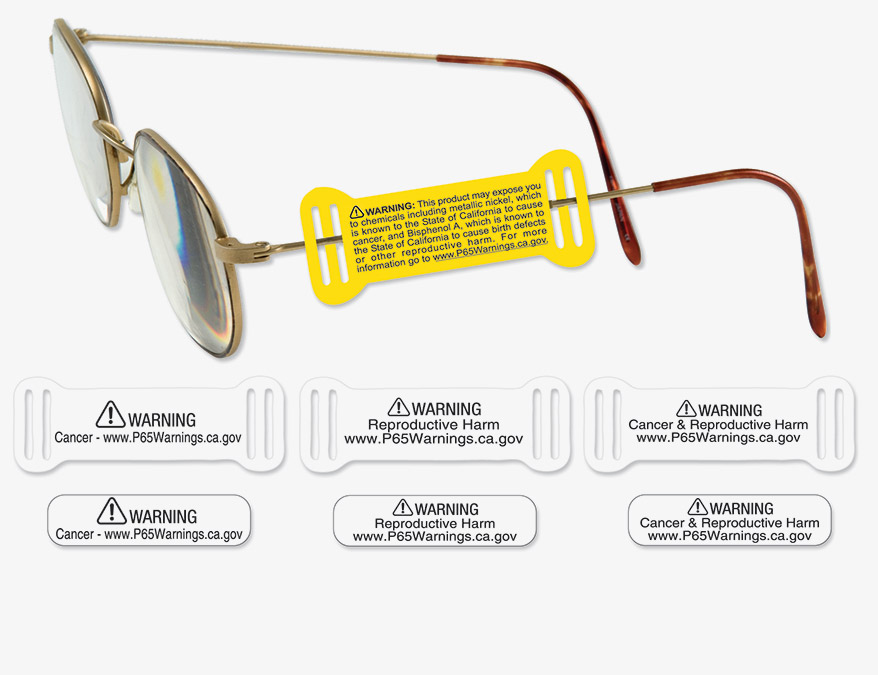 Compliance Op-Tags and Static Cling Vinyl Labels for California Proposition 65 Warnings Are Available From Arch Crown