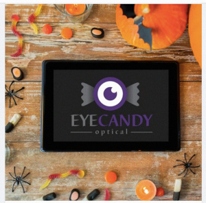 Eye Candy logo on tablet