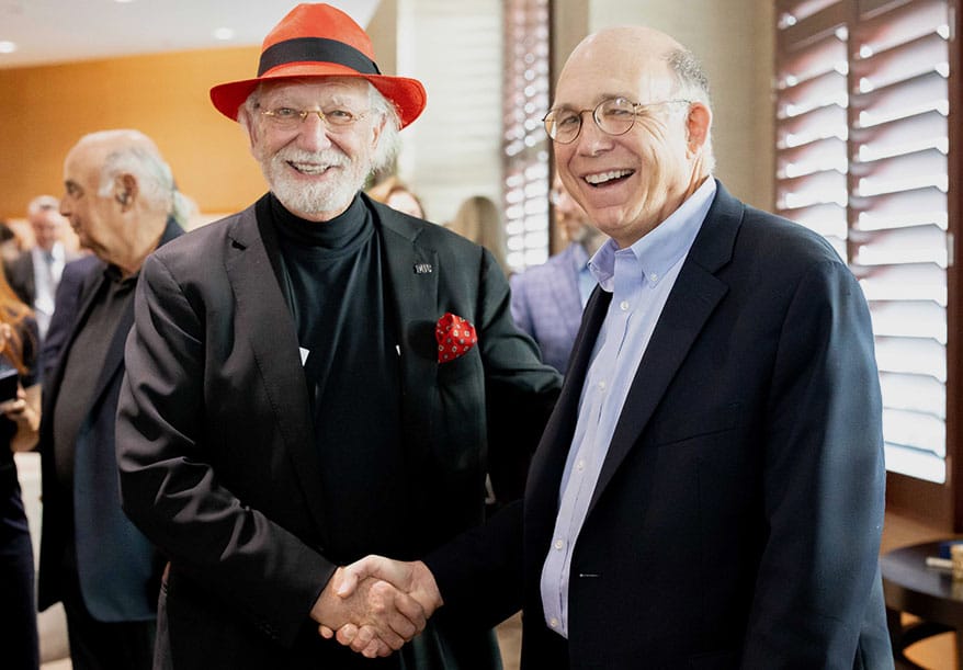 Inventor, optometrist and philanthropist Herbert Wertheim has joined the Scripps Research Board of Directors. He is pictured here with chemist Peter Schultz, President and CEO of Scripps Research.