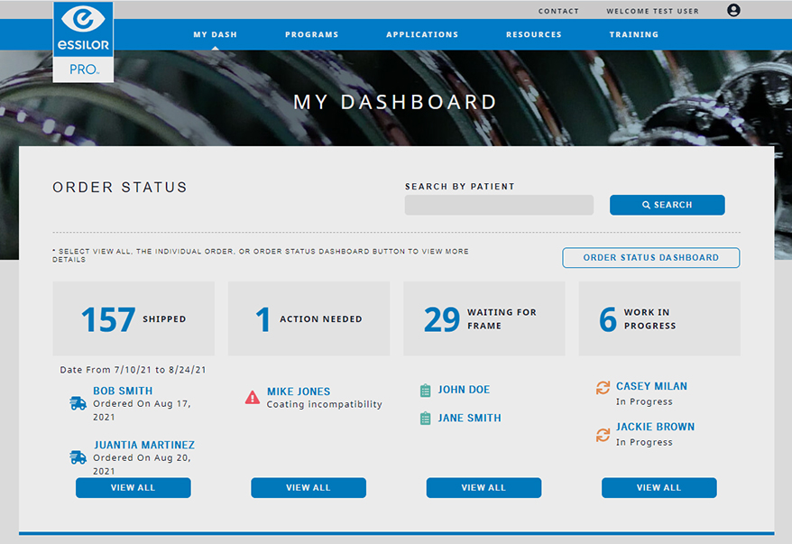 Essilor Introduces Order Status Tracking Through EssilorPRO Web Portal