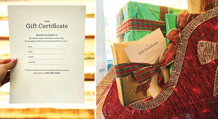 Oxford Eyes gift certificate
