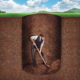 man digging underground