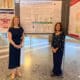 Elizabeth Lumb (at left), Director, Global Professional Affairs, Myopia Management at CooperVision and Dr. Sandra Block, President-Elect, World Council of Optometry, present a poster at the International Myopia Conference in September 2022.