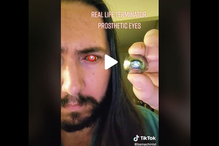 Southern California Engineer Looks Part Cyborg with His Flashlight Prosthetic Eye