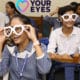 School Children in India supporting the Love Your Eyes Campaign