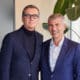 Francesco Milleri (l), Chairman and CEO at EssilorLuxottica, and Patrick Chalhoub (r), Group President at Chalhoub Group, at EssilorLuxottica's offices in Milan, Italy. PHOTO CREDITS: EssilorLuxottica