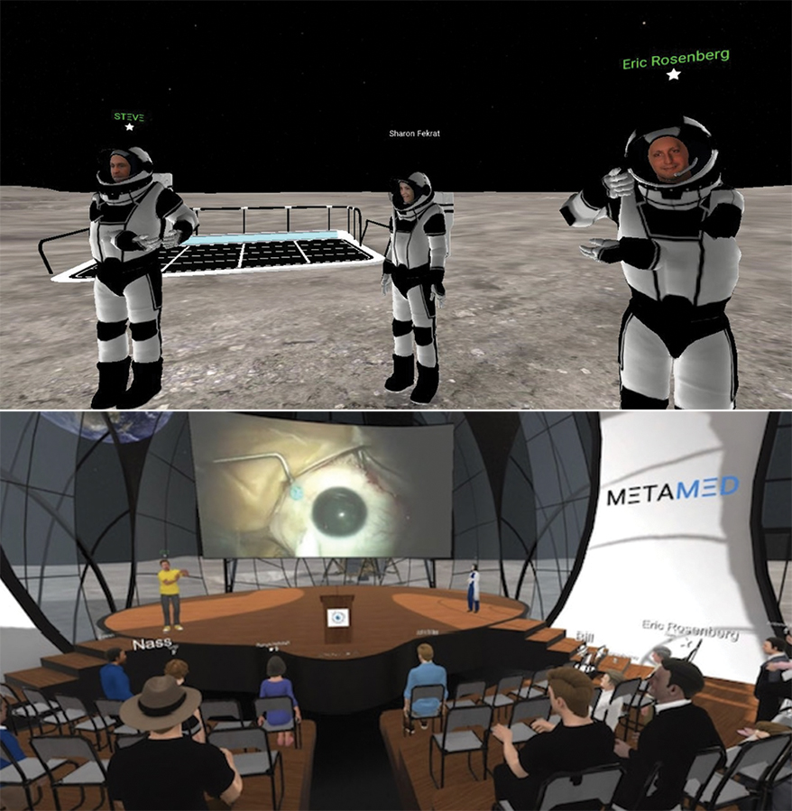 Speakers and attendees take part in the Digital Ophthalmic Society’s annual meeting last year, held entirely in the metaverse.