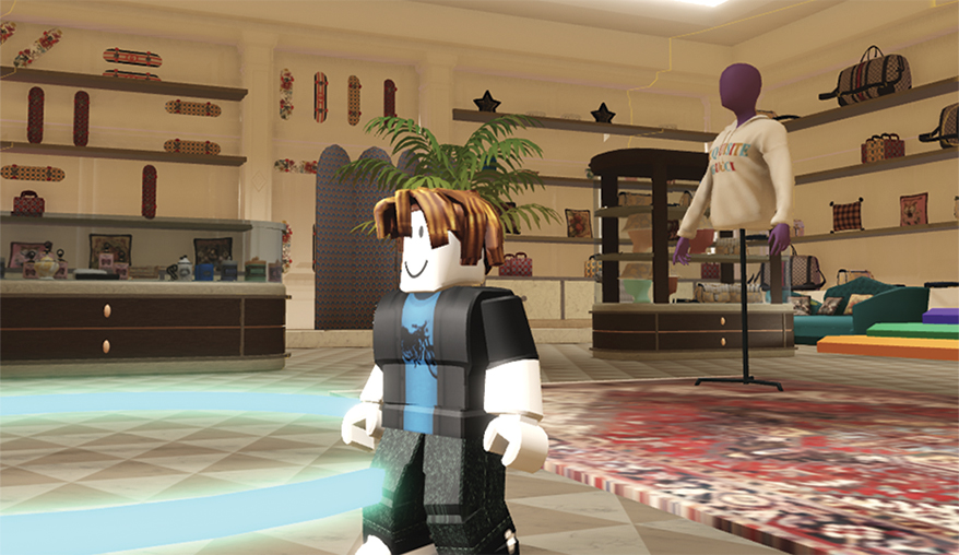 Gucci Town, a metaverse store selling virtual wearables on the Roblox platform.